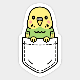 Cute Budgie Pocket Pal Budgie Funny Pet Parakeet Bird Art Sticker